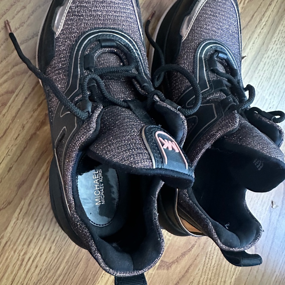 Michael Kors Black and Gold Athletic Sneakers - Picture 2 of 8